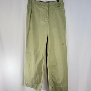 J Jill Stretch Green Cotton Blend Wide Leg Casual Pants Size 6